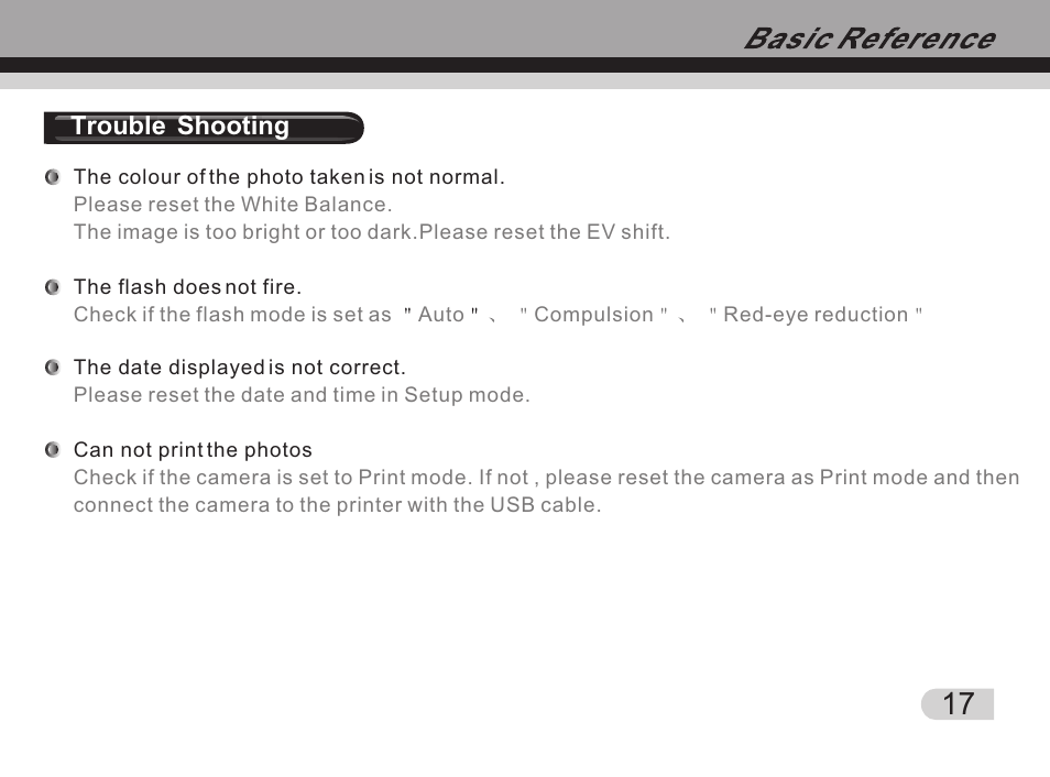 Т³гж 18, Trouble shooting | Tekxon Technology Still Camera K5 User Manual | Page 18 / 21