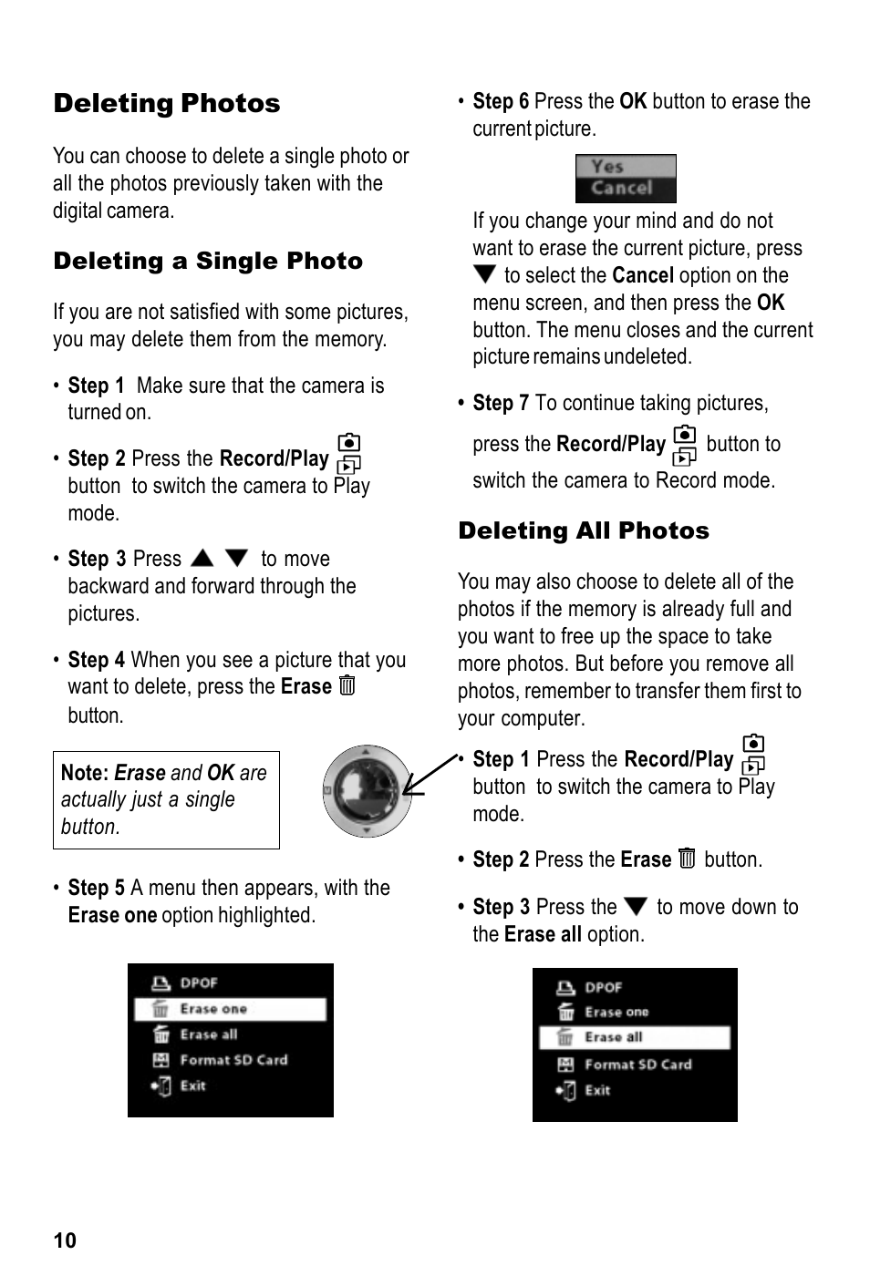 Deleting photos | Tekxon Technology MegaCam User Manual | Page 10 / 17
