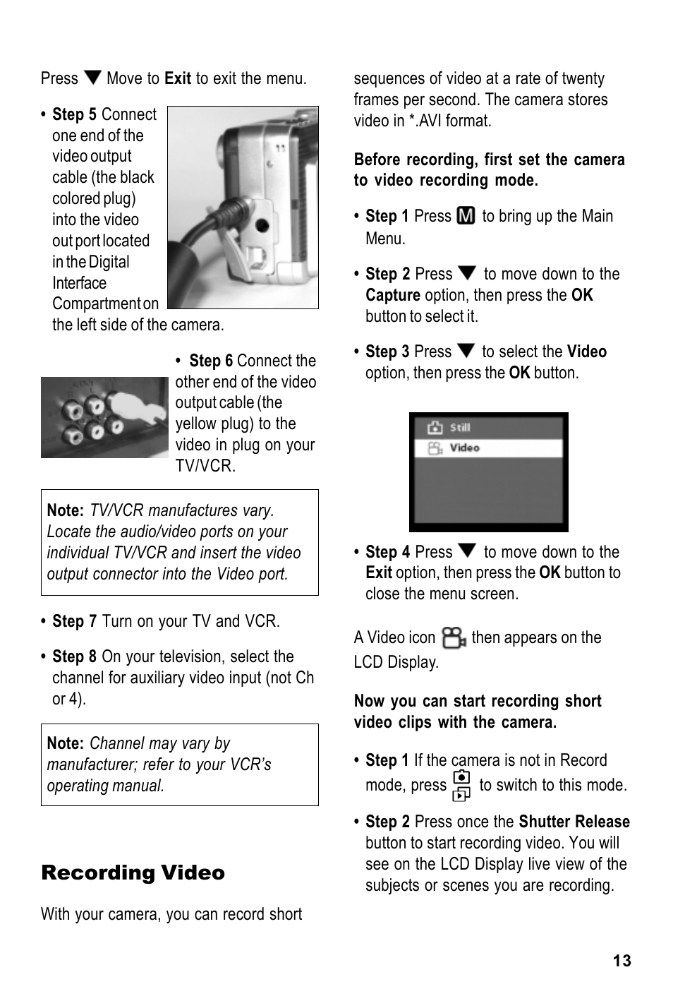 Recording video | Tekxon Technology MegaCam User Manual | Page 13 / 17