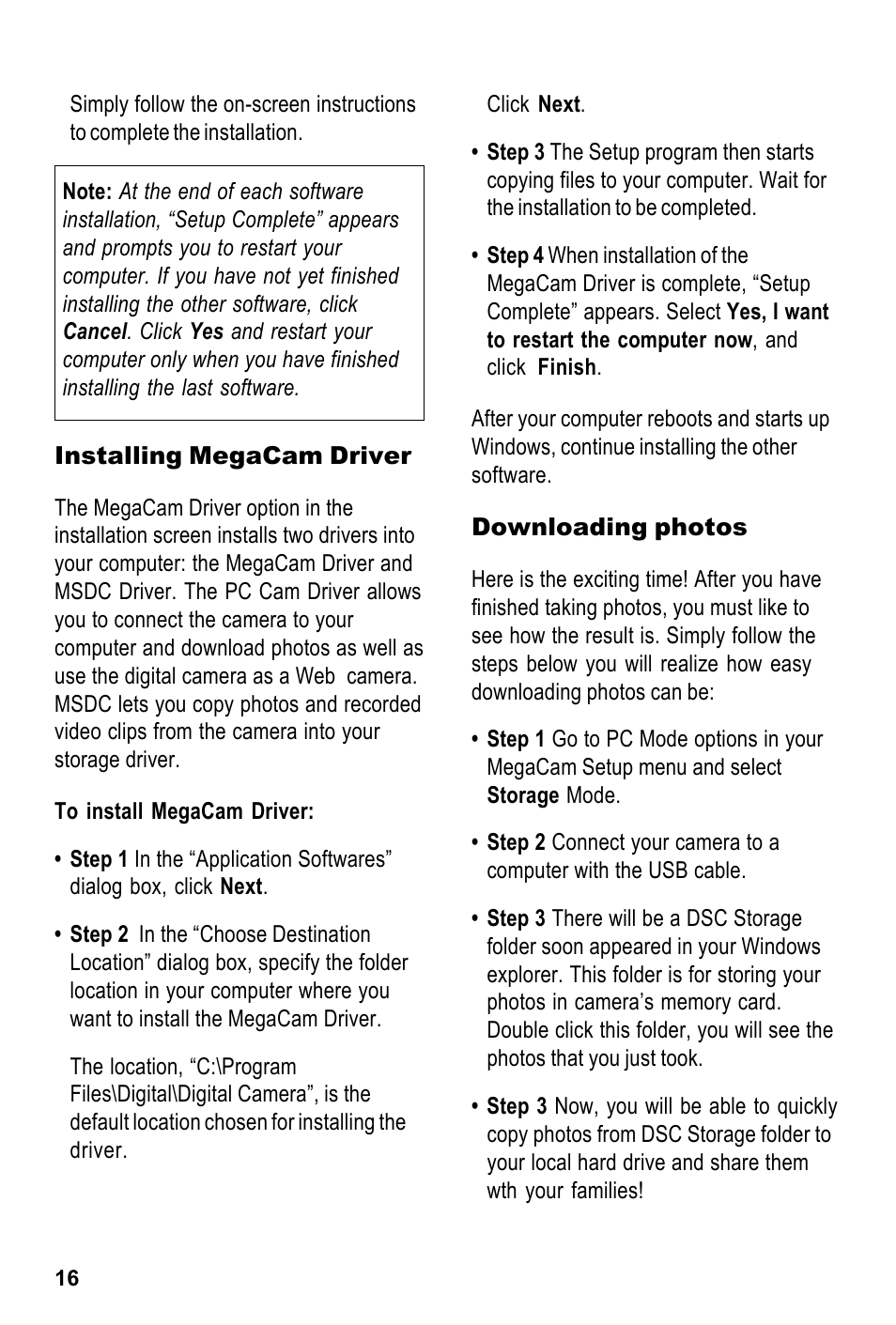 Tekxon Technology MegaCam User Manual | Page 16 / 17