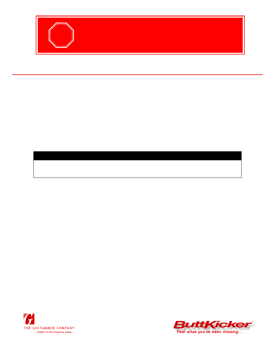 Faq’s, Stop | ButtKicker BK-GR2 User Manual | Page 6 / 6
