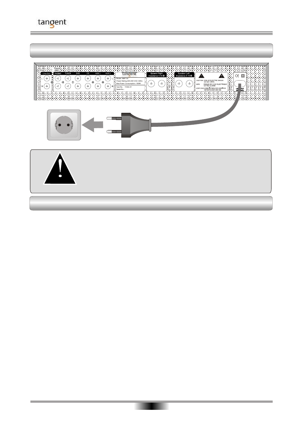 Connection connection to the mains, Connection to the mains | Tangent AMP-50 User Manual | Page 8 / 20