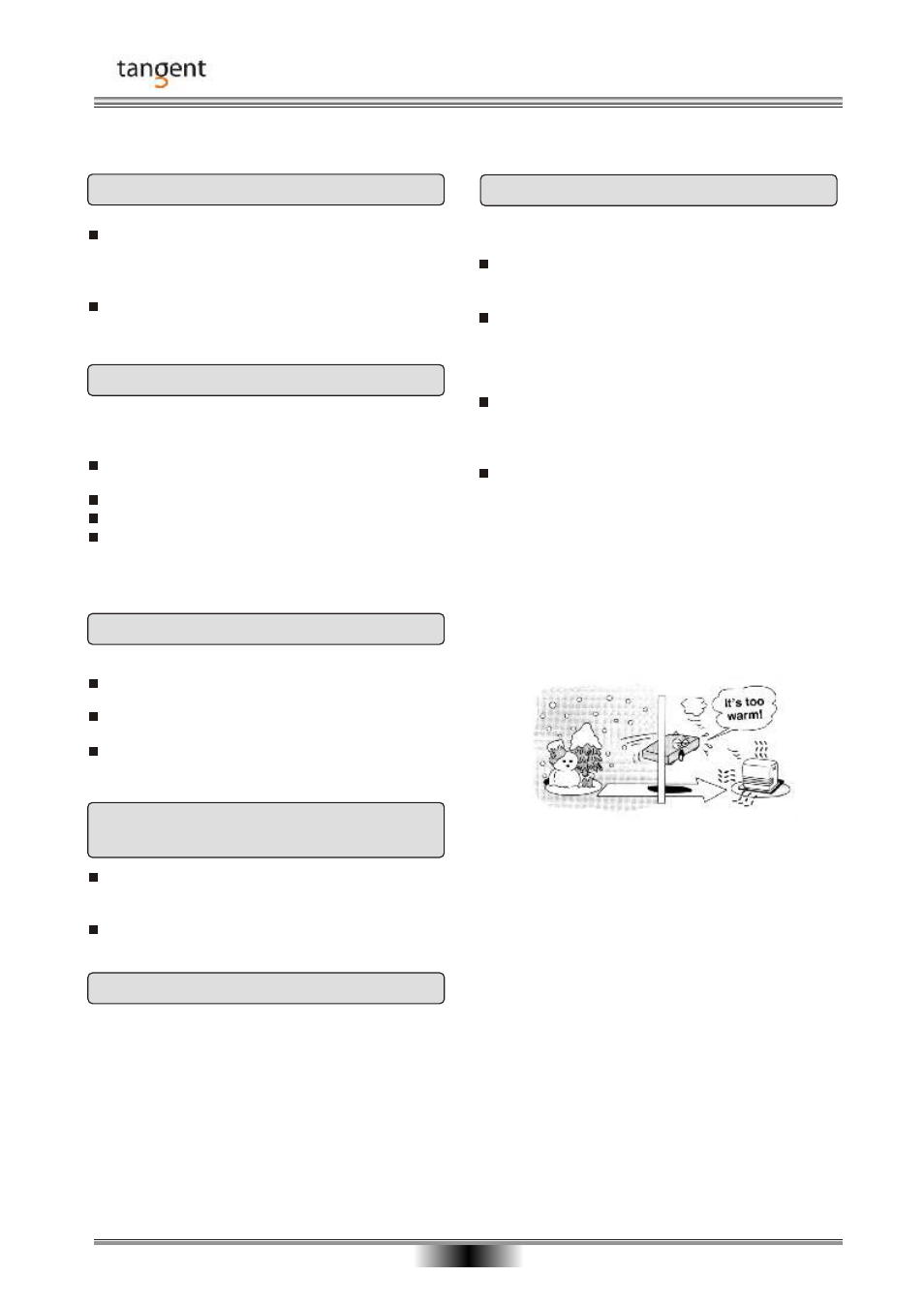 Important information | Tangent CDP-50 User Manual | Page 7 / 20