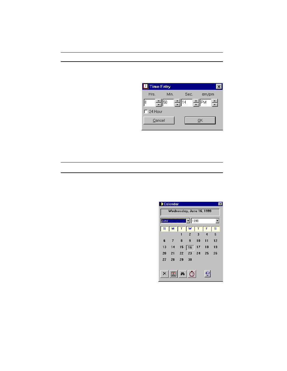 Time entry, Calendar | Tangent 2.2 User Manual | Page 38 / 48