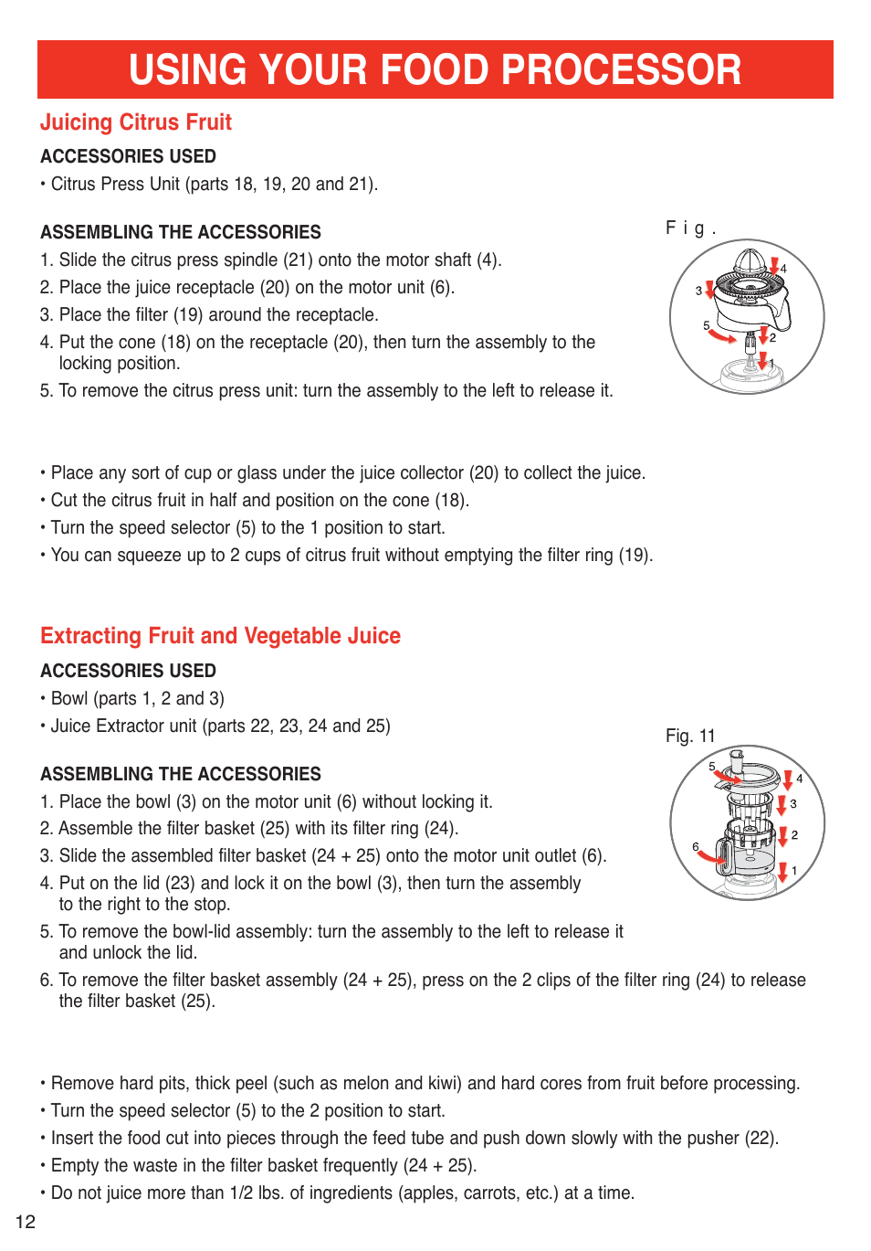 Using your food processor | T-Fal Emerilware User Manual | Page 12 / 16