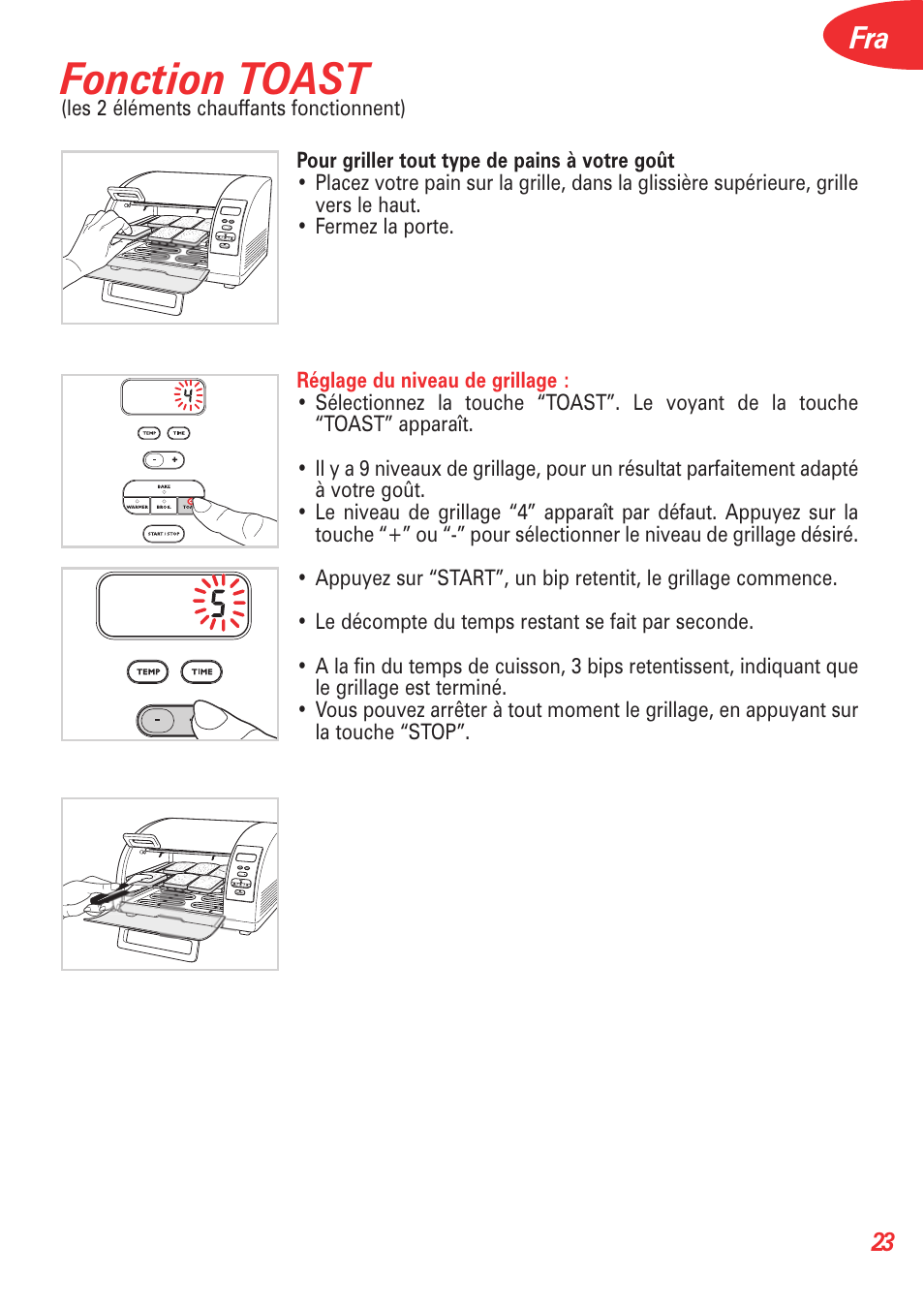 Fonction toast | T-Fal 5252 User Manual | Page 26 / 48