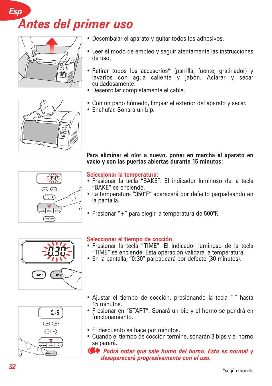 Antes del primer uso | T-Fal 5252 User Manual | Page 35 / 48