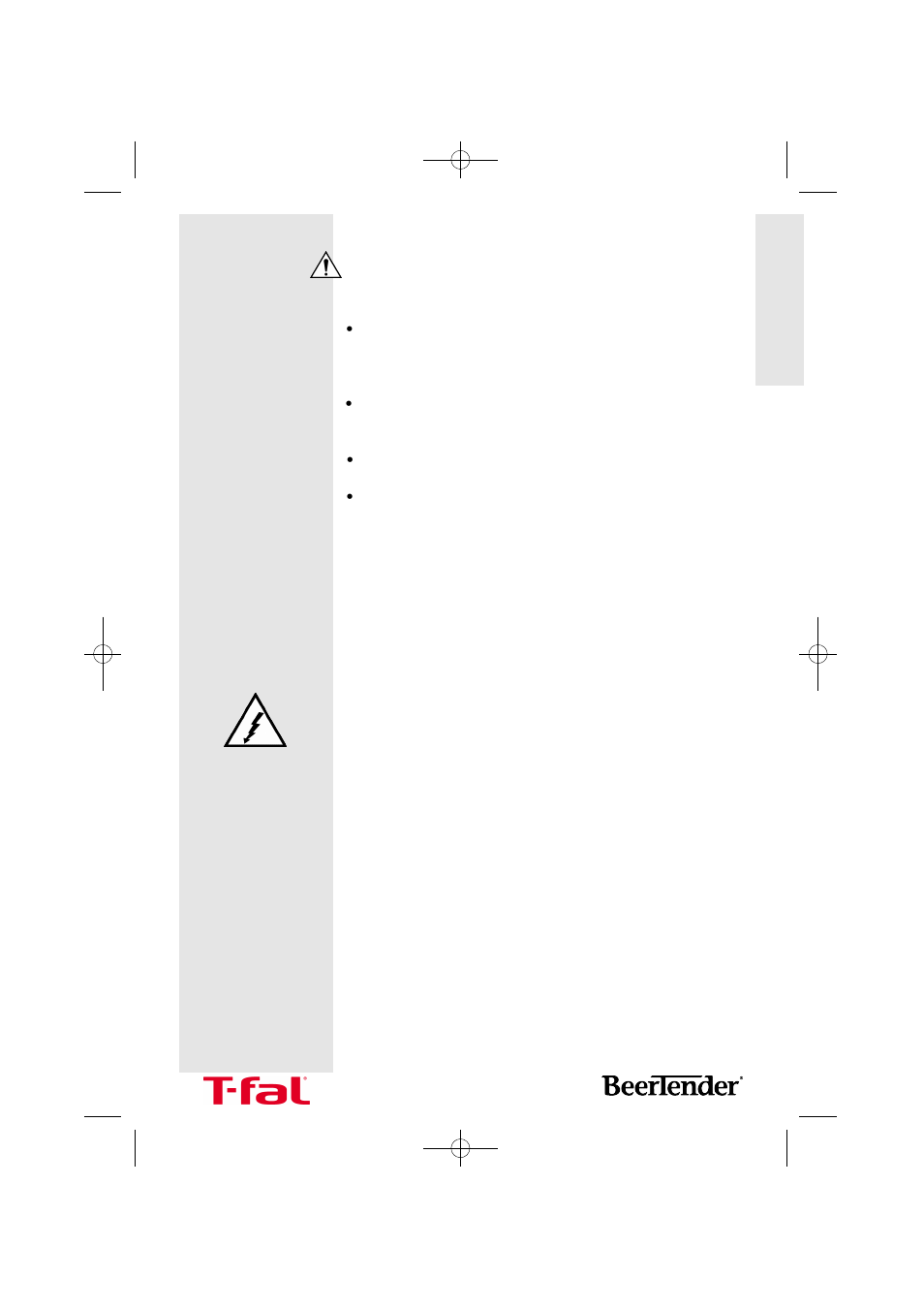 Caution, Short cord instructions | T-Fal BeerTender User Manual | Page 4 / 18