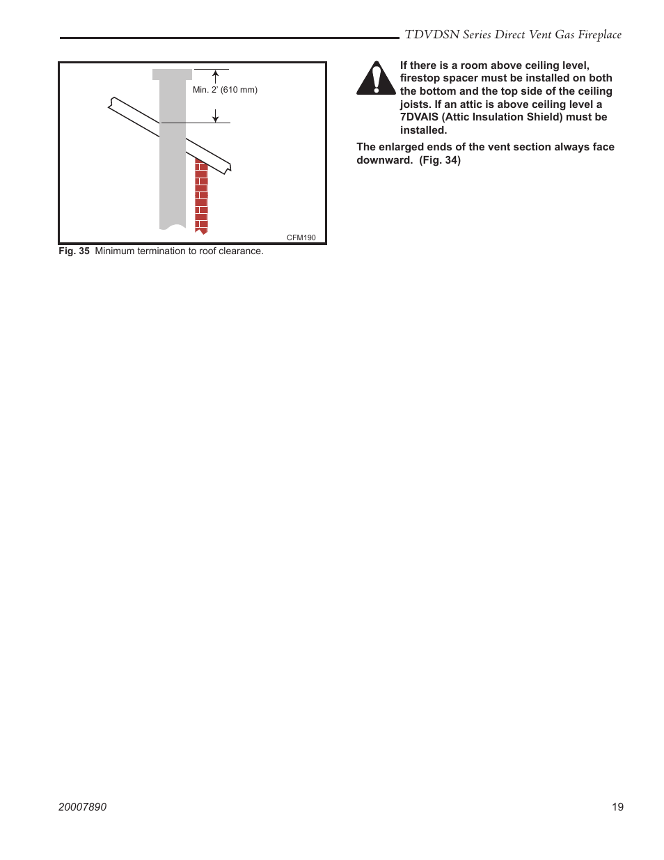 Tdvdsn series direct vent gas fireplace | Temco Tool 33TDVDSN User Manual | Page 19 / 40