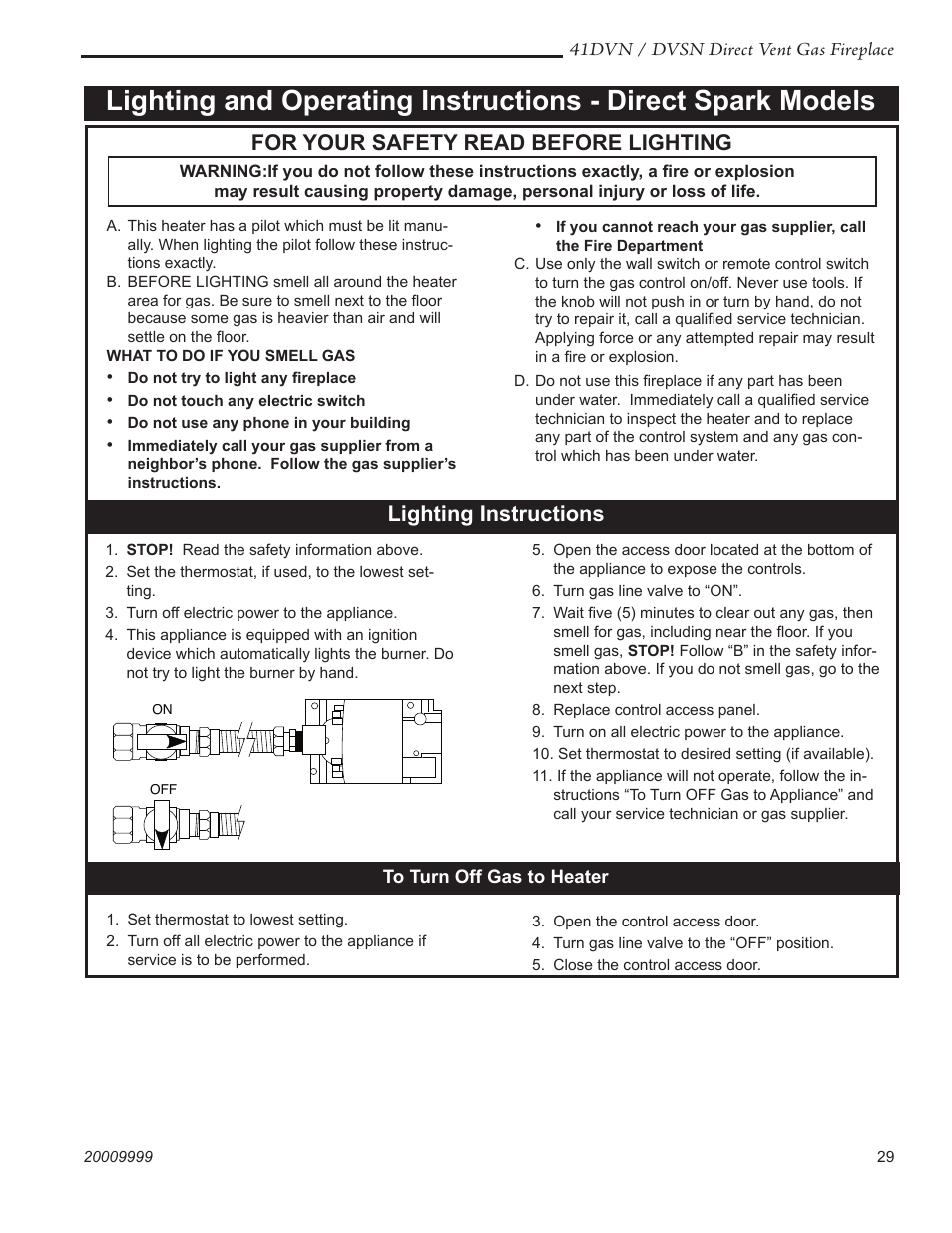 For your safety read before lighting, Lighting instructions | Temco Tool 41DVN User Manual | Page 29 / 52