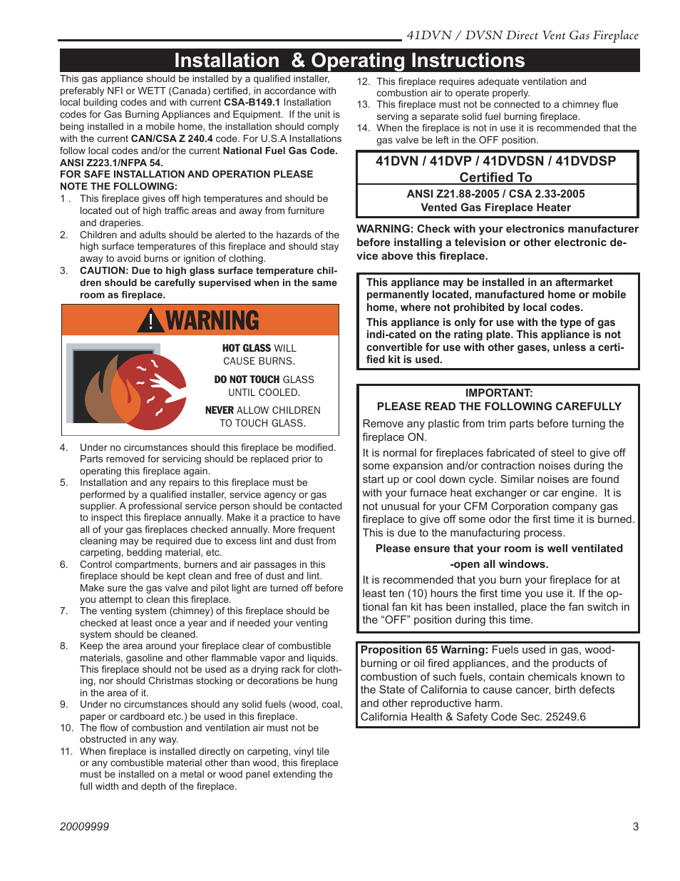 Installation & operating instructions | Temco Tool 41DVN User Manual | Page 3 / 52