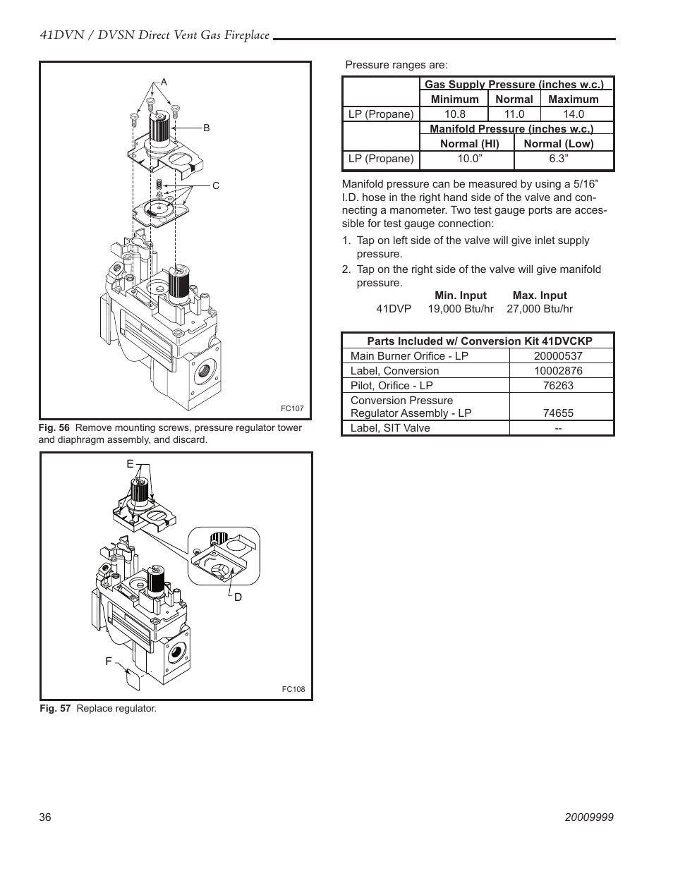 41dvn / dvsn direct vent gas fireplace | Temco Tool 41DVN User Manual | Page 36 / 52