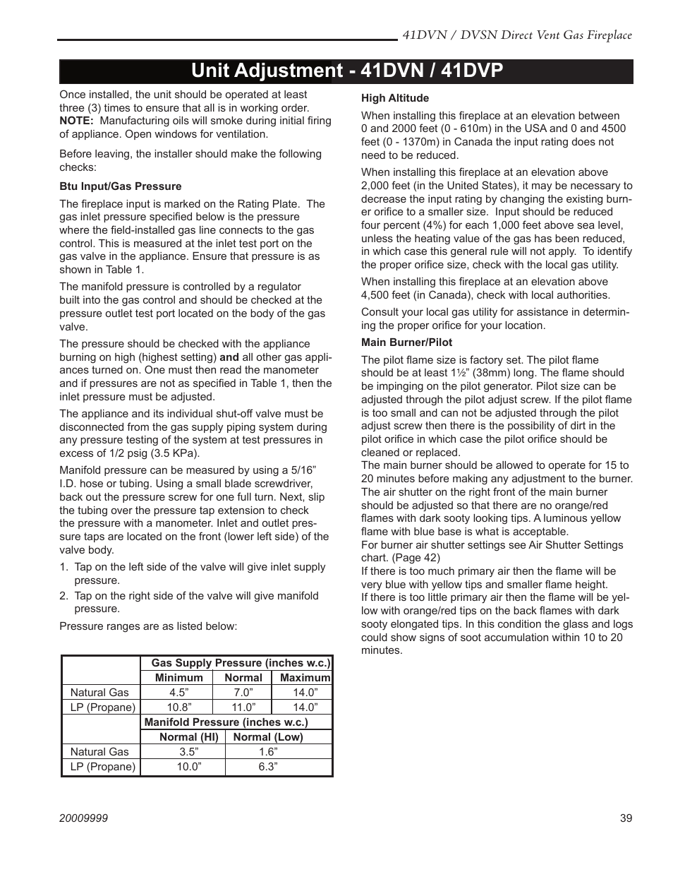 Unit adjustment - 41dvn / 41dvp | Temco Tool 41DVN User Manual | Page 39 / 52