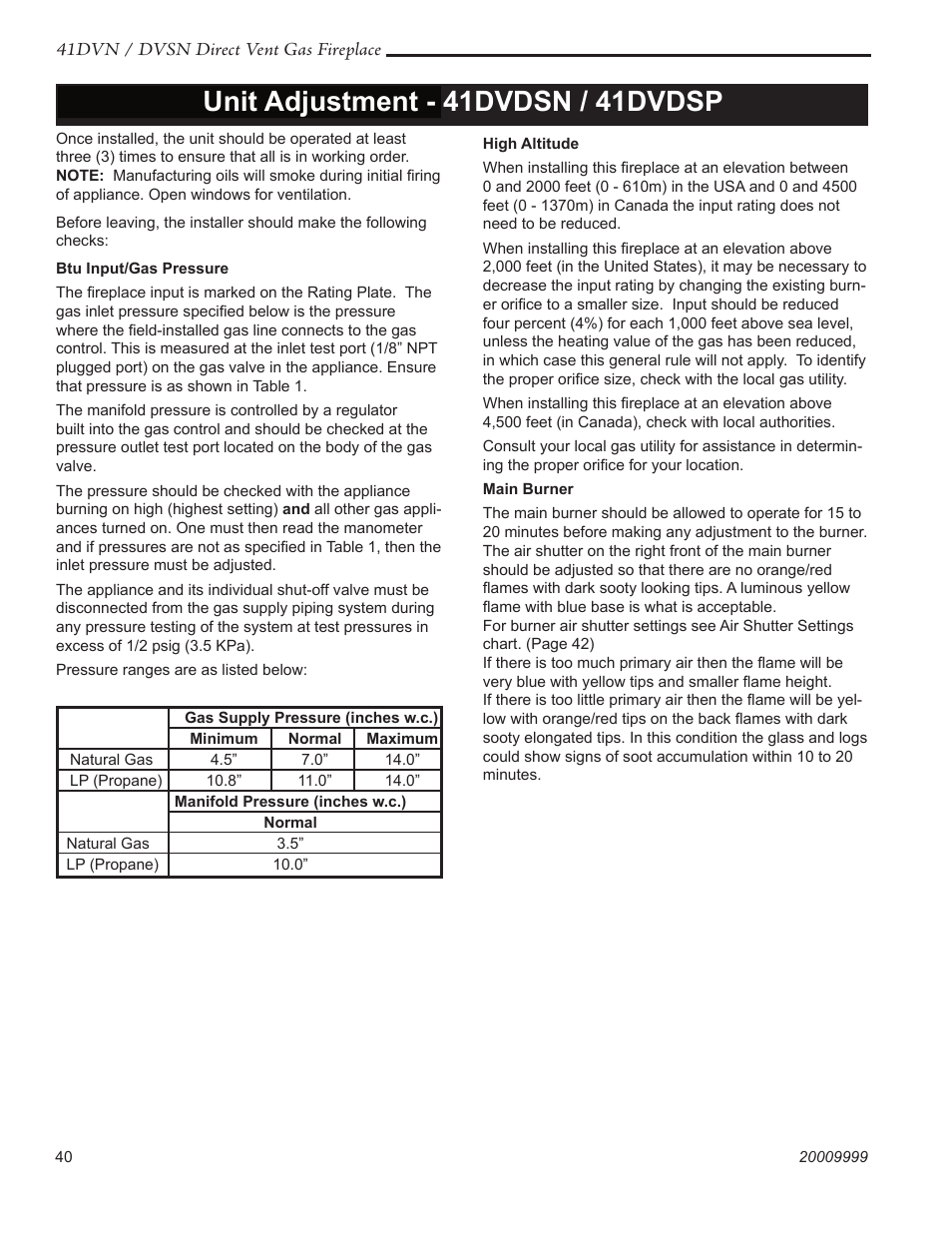 Unit adjustment - 41dvdsn / 41dvdsp | Temco Tool 41DVN User Manual | Page 40 / 52