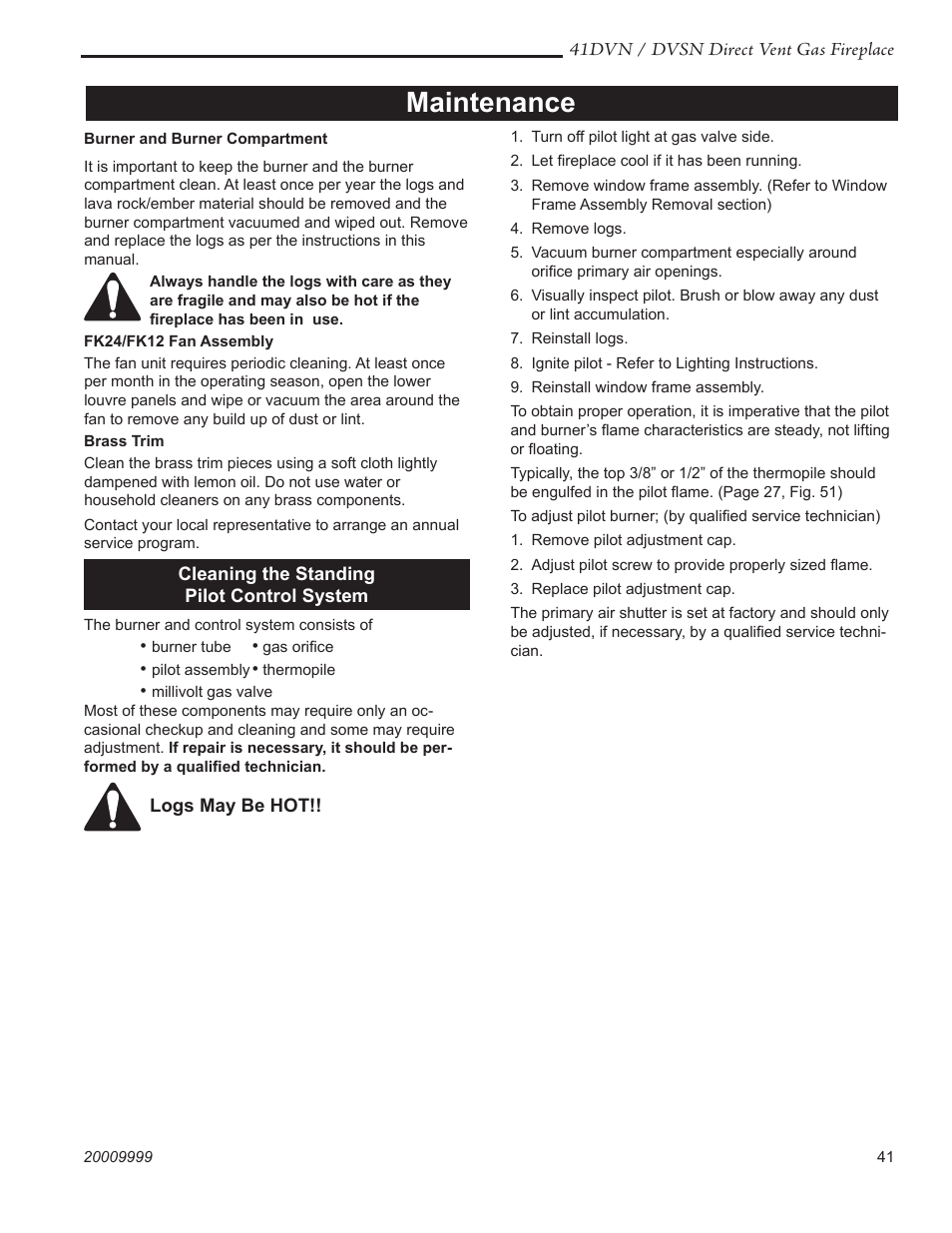 Maintenance | Temco Tool 41DVN User Manual | Page 41 / 52