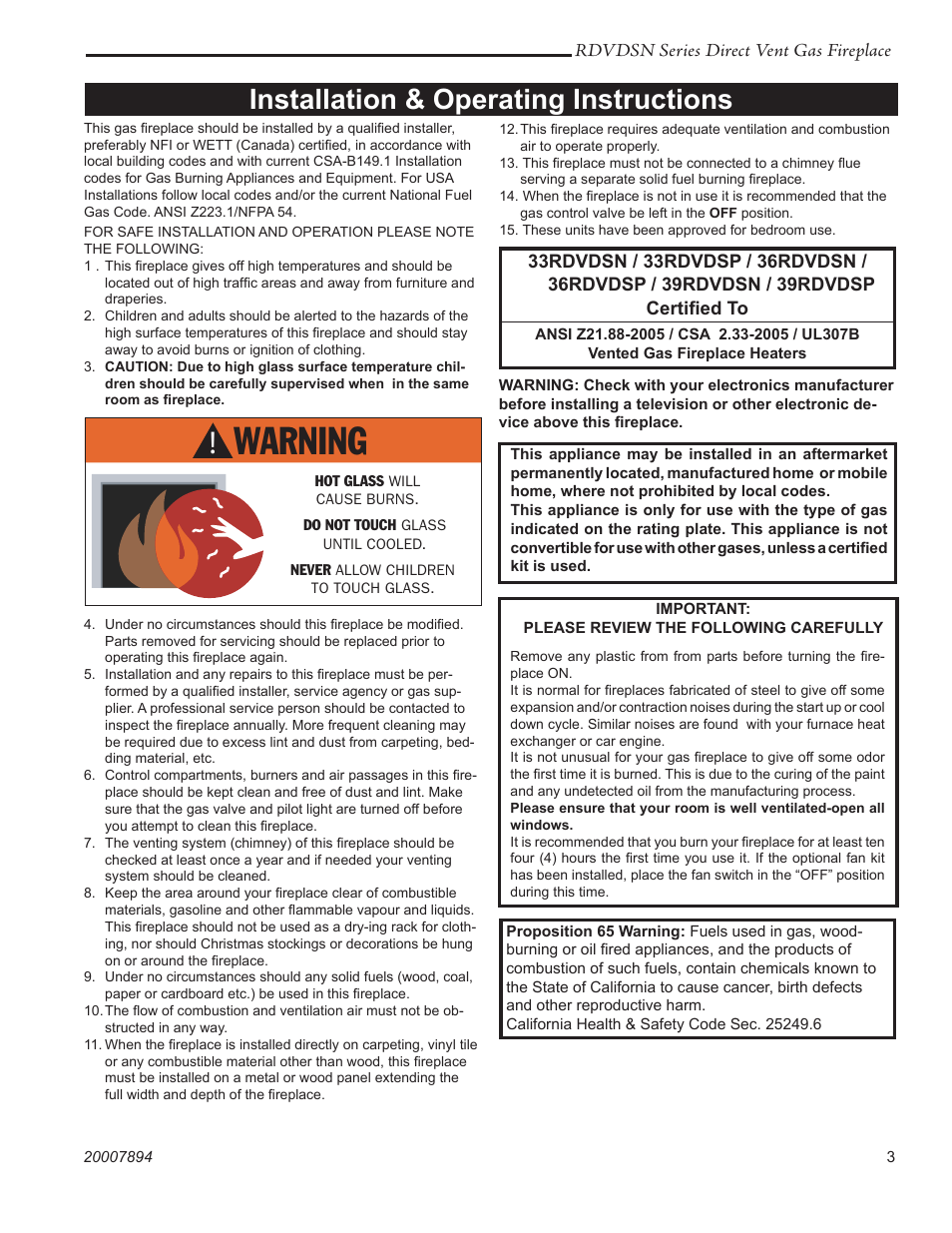 Installation & operating instructions | Temco Tool 39RDVDSN User Manual | Page 3 / 44