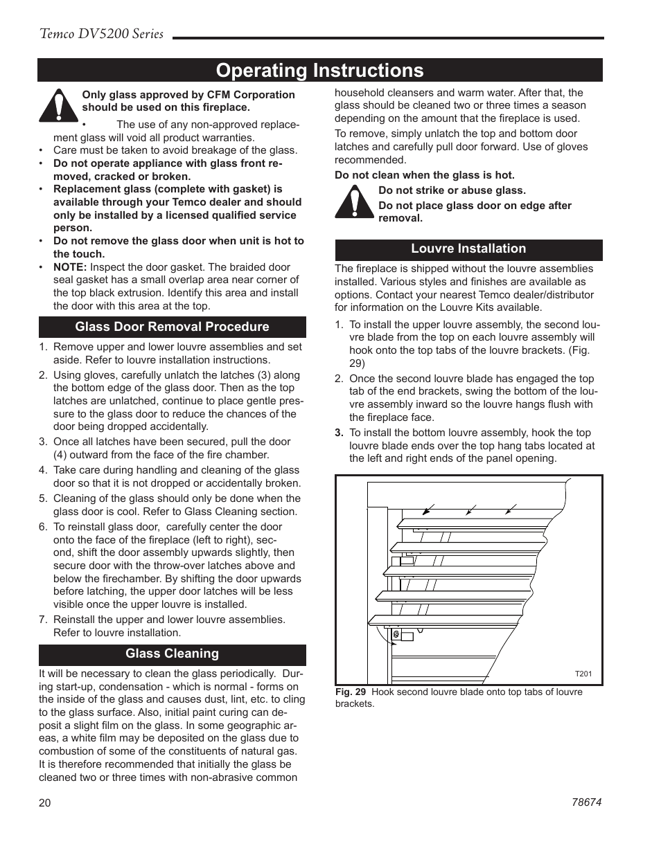 Operating instructions, Temco dv5200 series | Temco Tool DV5200MB User Manual | Page 20 / 40