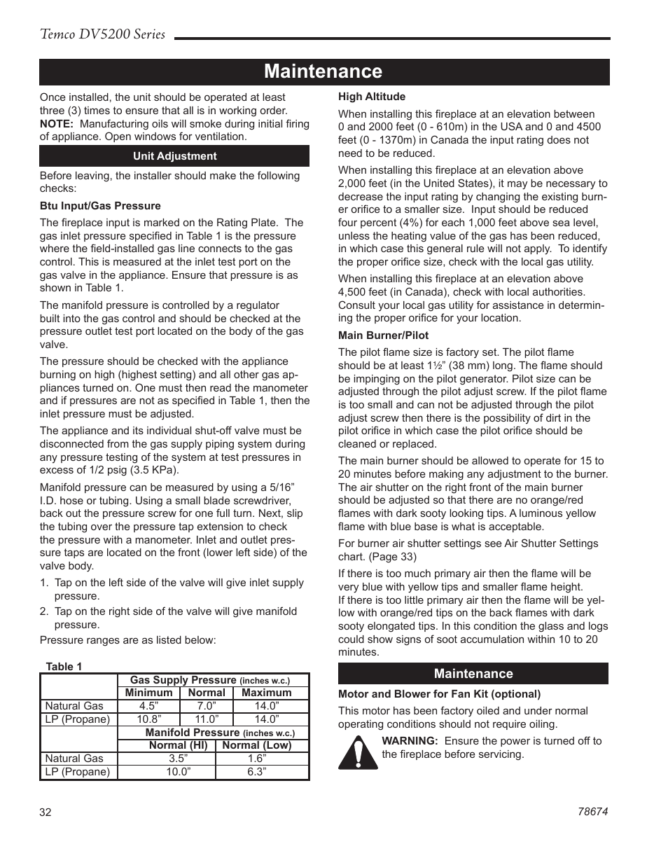 Maintenance, Temco dv5200 series | Temco Tool DV5200MB User Manual | Page 32 / 40