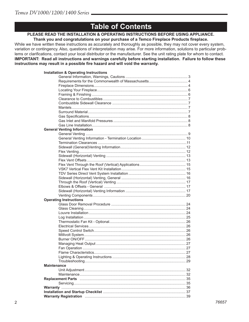 Temco Tool DV1400N/P User Manual | Page 2 / 40