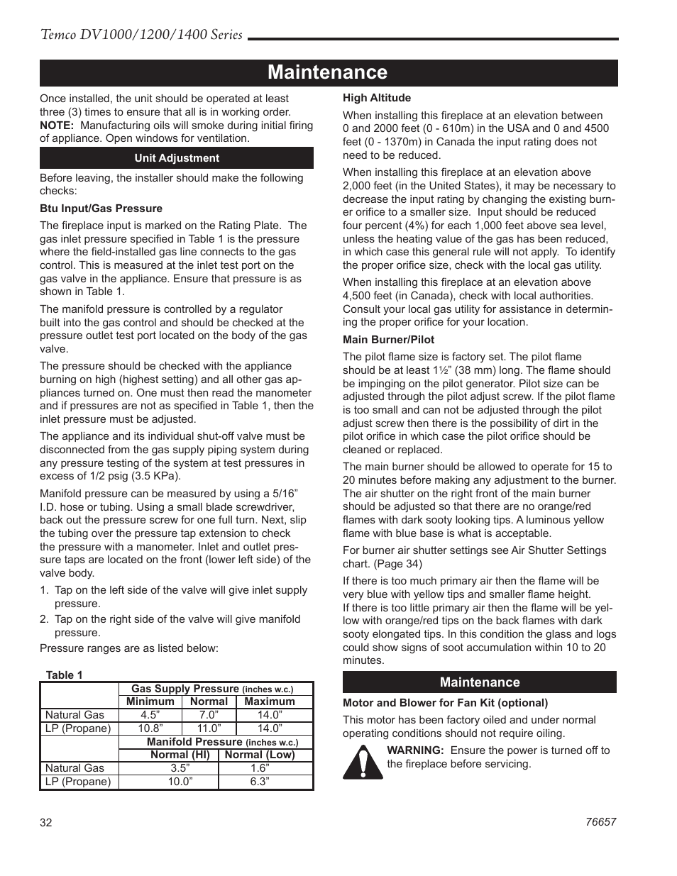 Maintenance | Temco Tool DV1400N/P User Manual | Page 32 / 40
