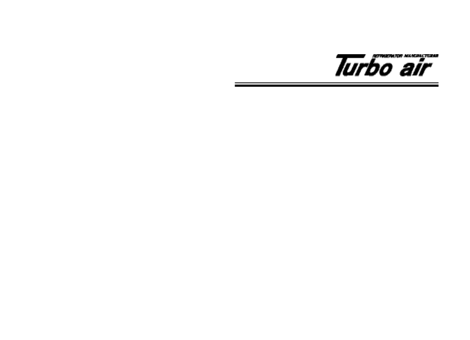 Turbo Air MSR-49G-2 User Manual | 21 pages