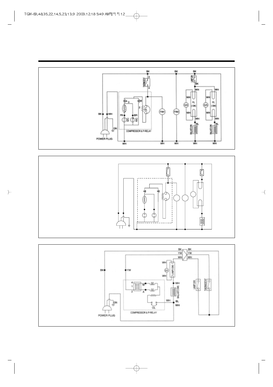 Wiring diagram, Model : tgm-14r, Model : tgm-11r • model : tgm-5r | Turbo Air TGM-69R User Manual | Page 15 / 108