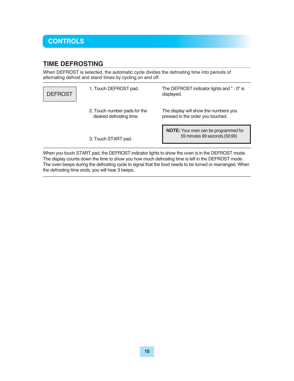 Controls time defrosting | Turbo Air TMW-1100E User Manual | Page 10 / 27