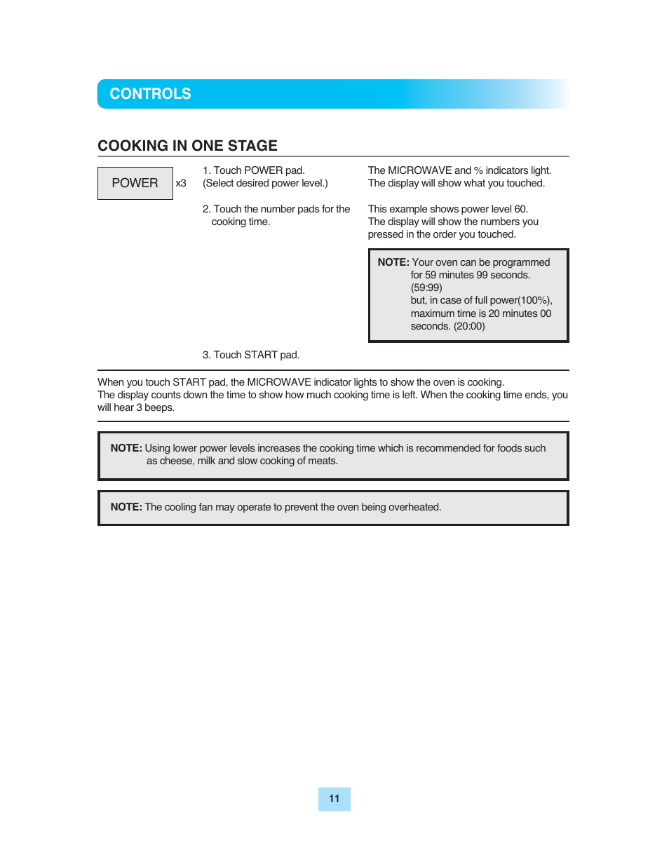 Controls cooking in one stage | Turbo Air TMW-1100E User Manual | Page 11 / 27