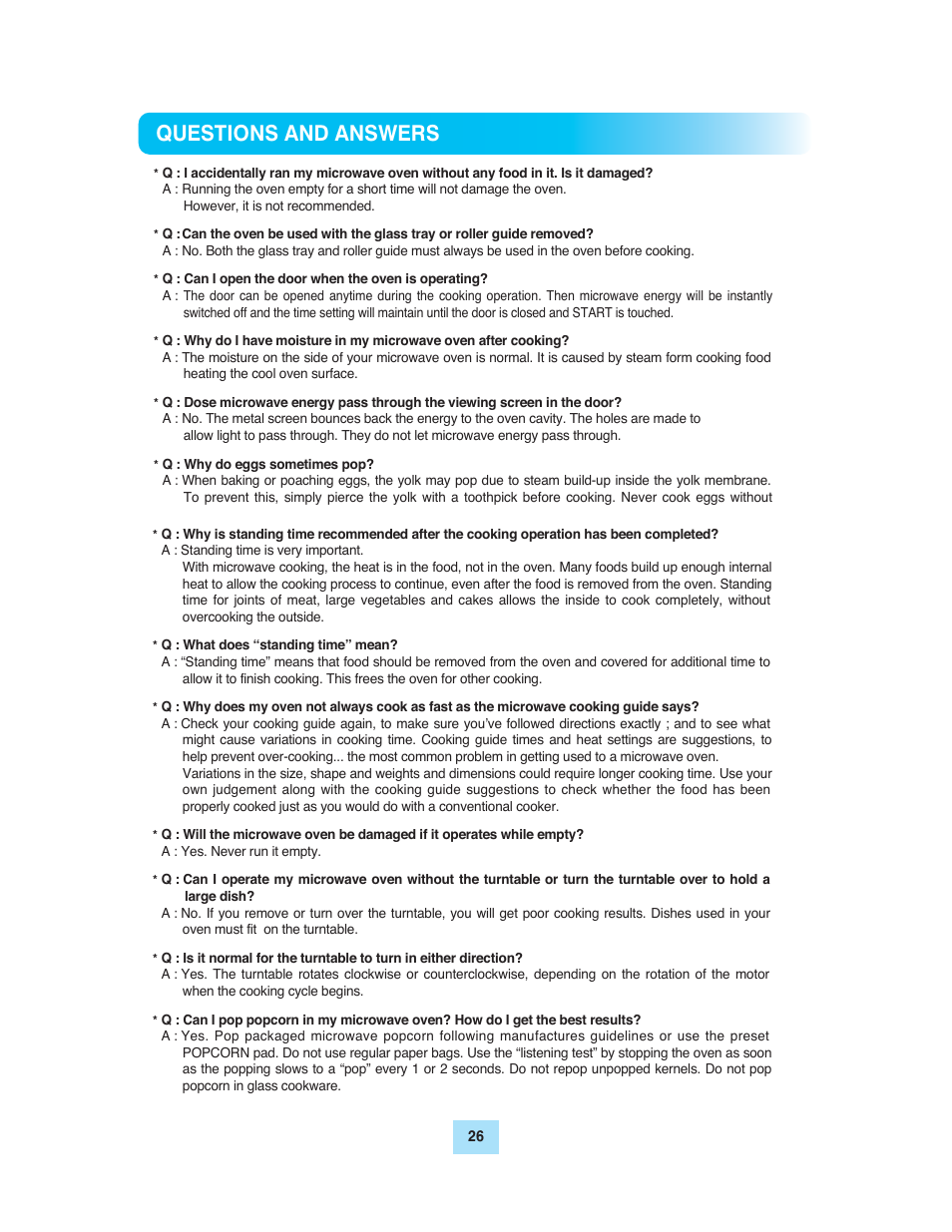 Questions and answers | Turbo Air TMW-1100E User Manual | Page 26 / 27