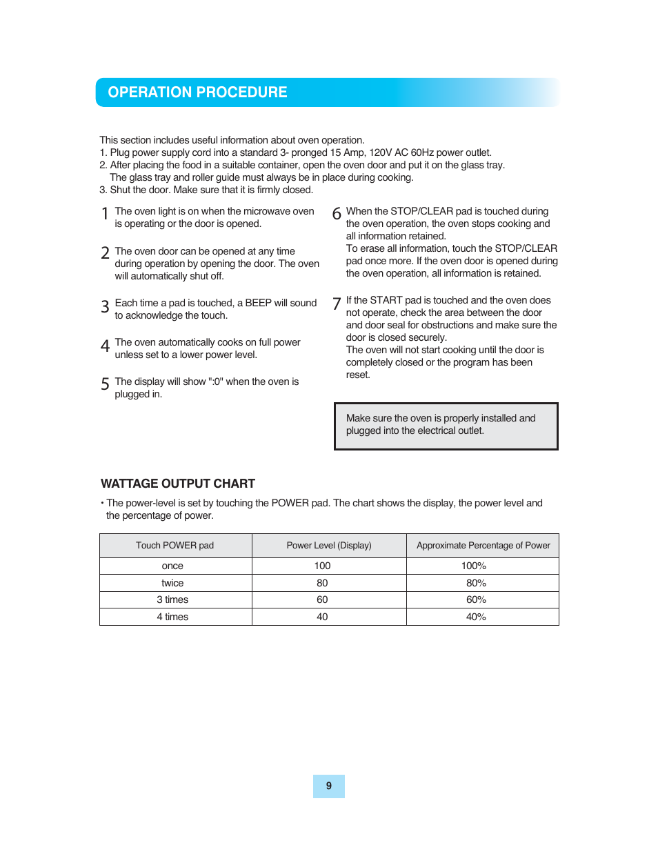 Operation procedure | Turbo Air TMW-1100E User Manual | Page 9 / 27