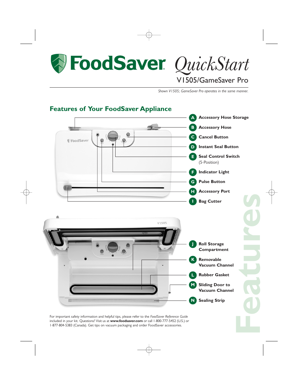 FoodSaver GameSaver Pro User Manual | 6 pages