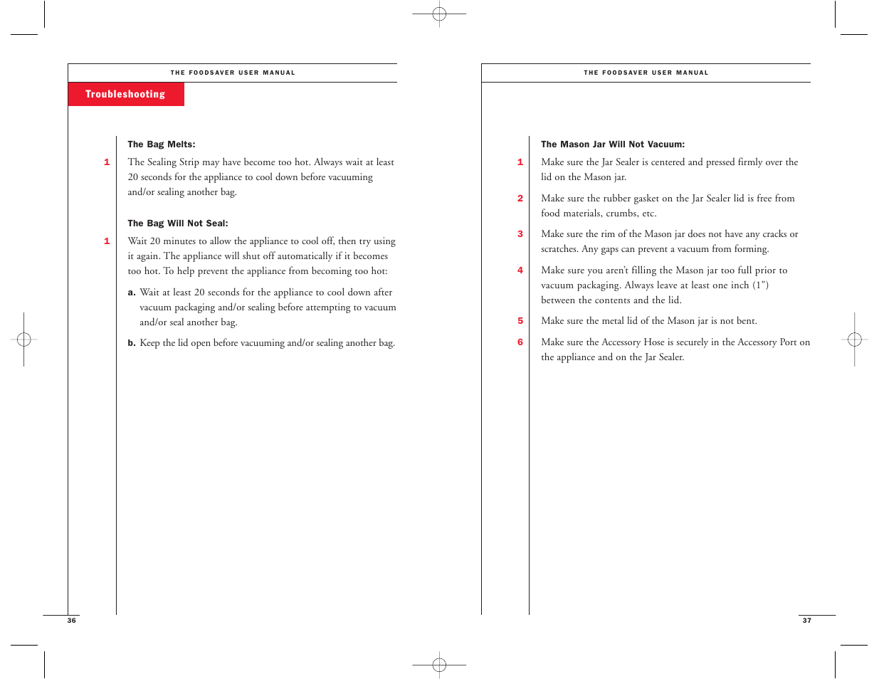 FoodSaver Vac1050 User Manual | Page 20 / 22