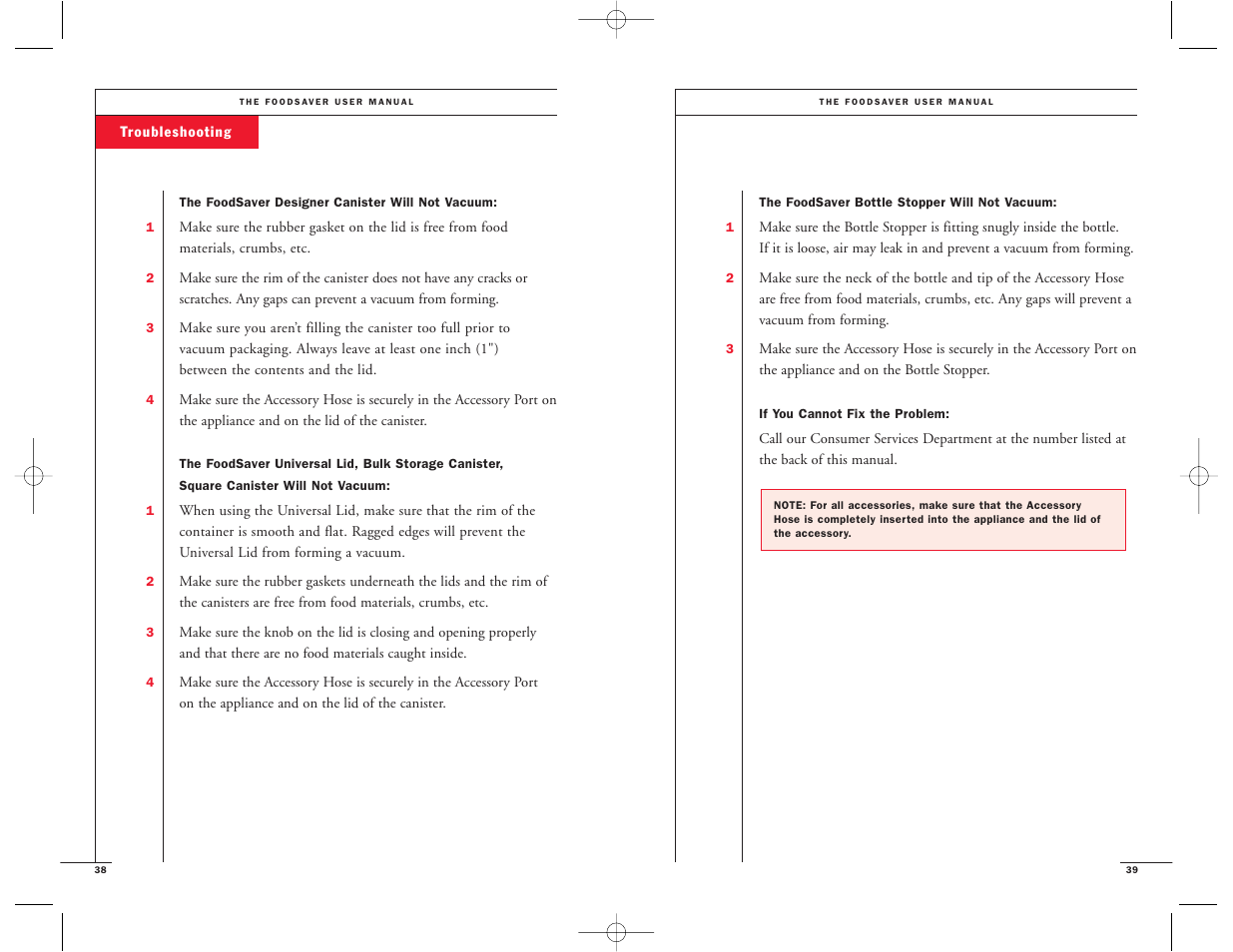 FoodSaver Vac1050 User Manual | Page 21 / 22