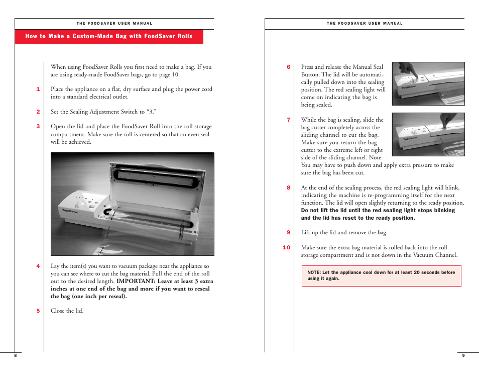 FoodSaver II Turbo User Manual | Page 6 / 22