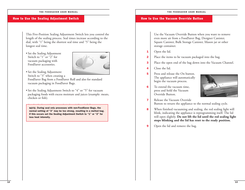 FoodSaver II Turbo User Manual | Page 8 / 22