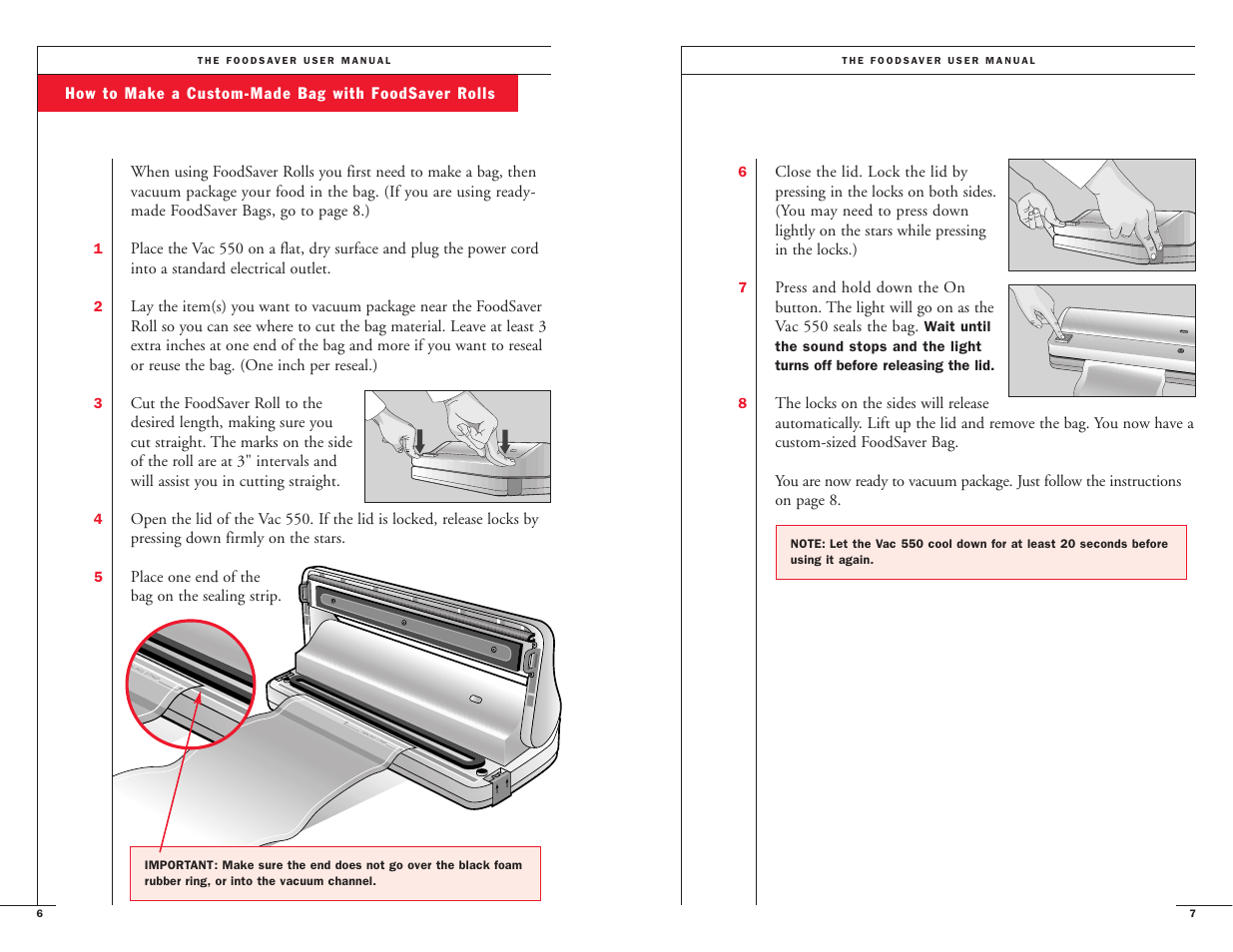 FoodSaver Vac 550 User Manual | Page 5 / 23