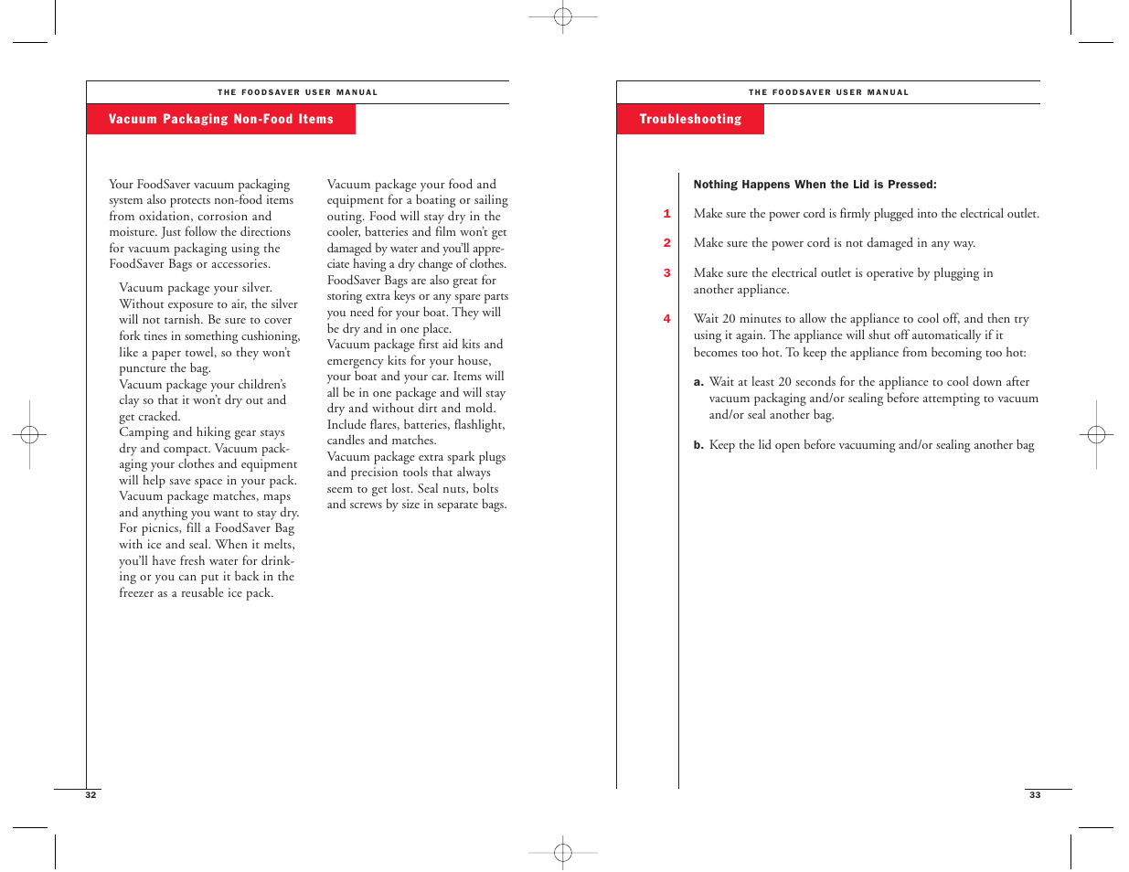 FoodSaver Vac 1500 User Manual | Page 18 / 22