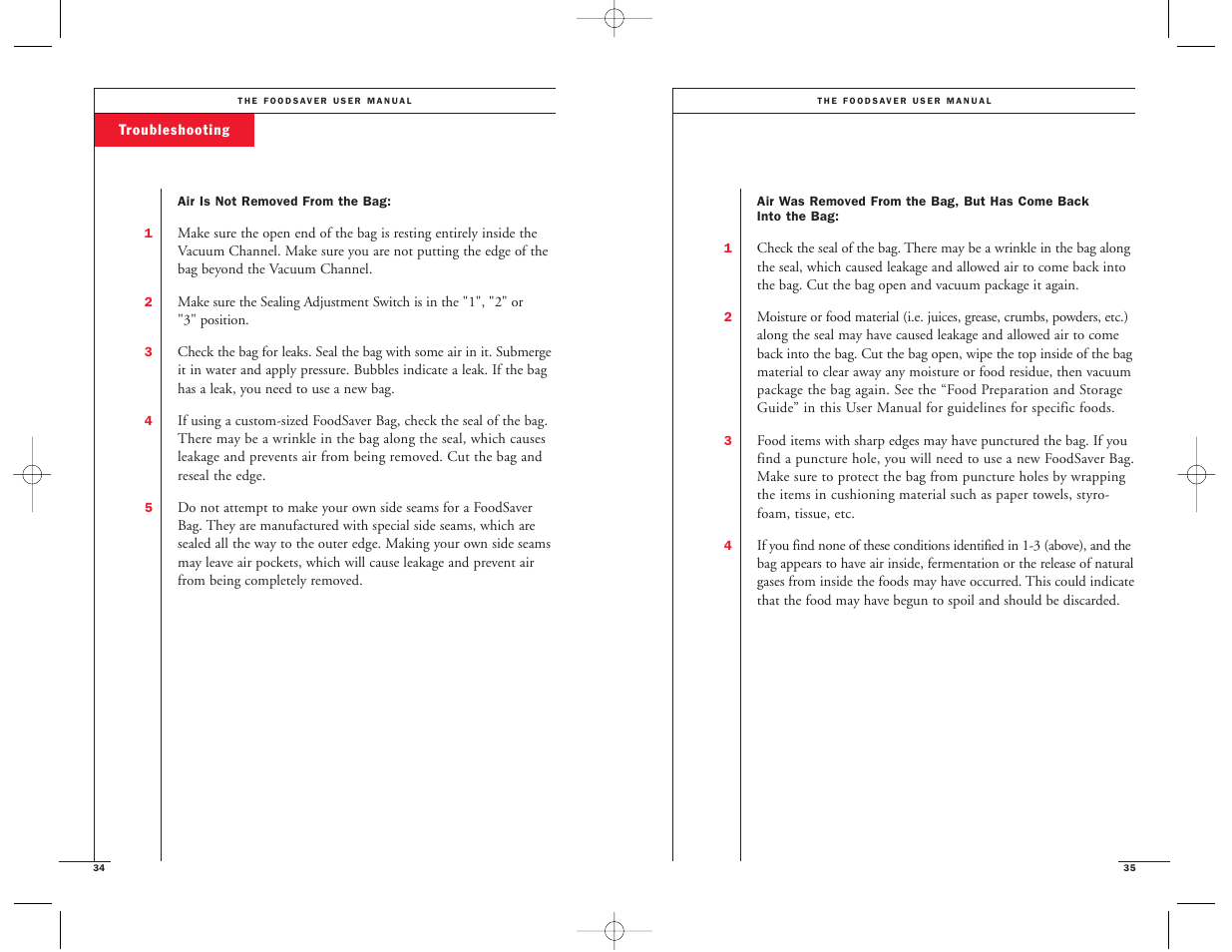 FoodSaver Vac 1500 User Manual | Page 19 / 22