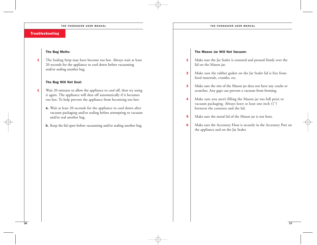 FoodSaver Vac 1500 User Manual | Page 20 / 22