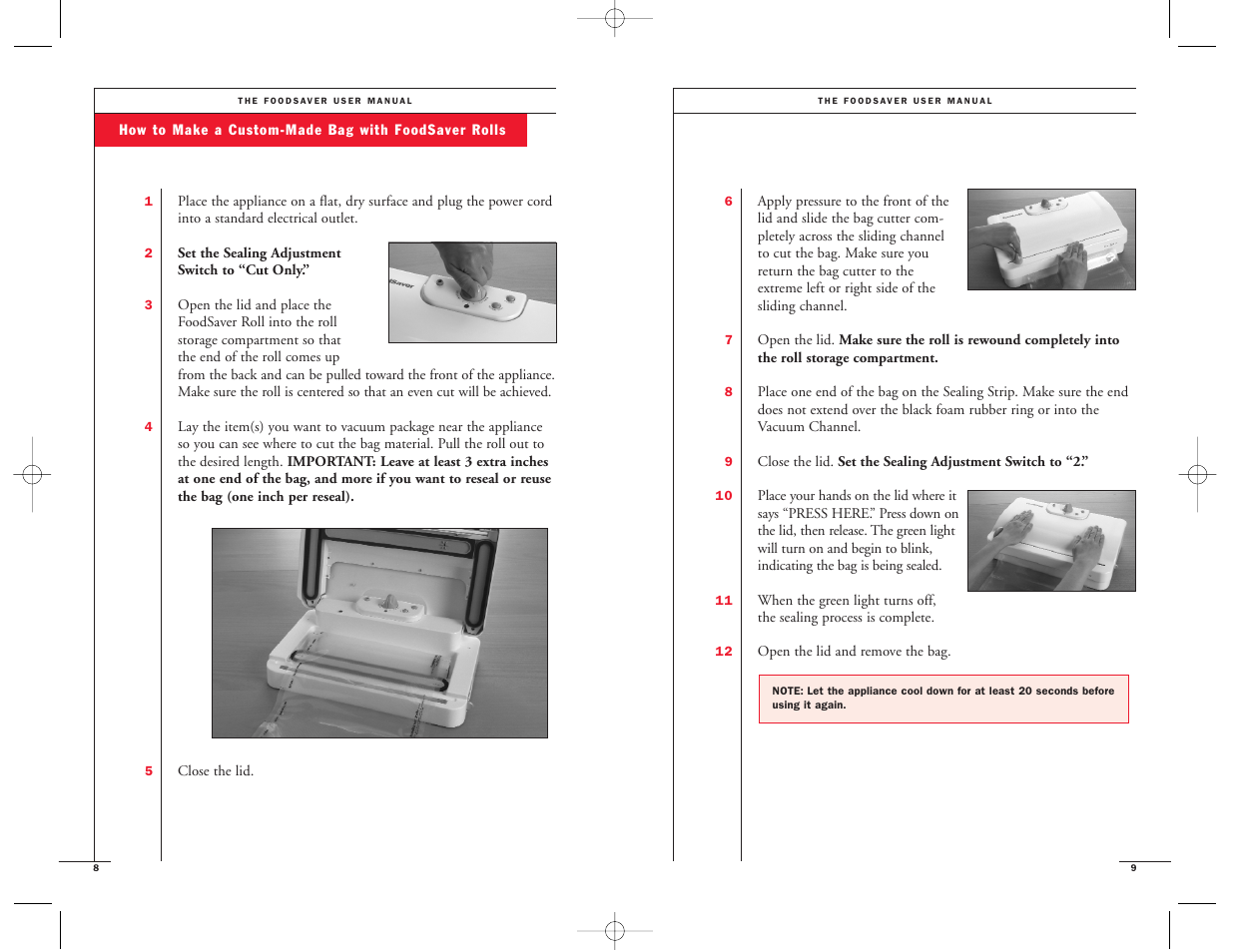 FoodSaver Vac 1500 User Manual | Page 6 / 22