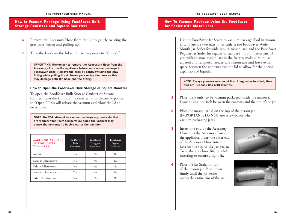 FoodSaver Vac 1200 18-0163 User Manual | Page 10 / 20