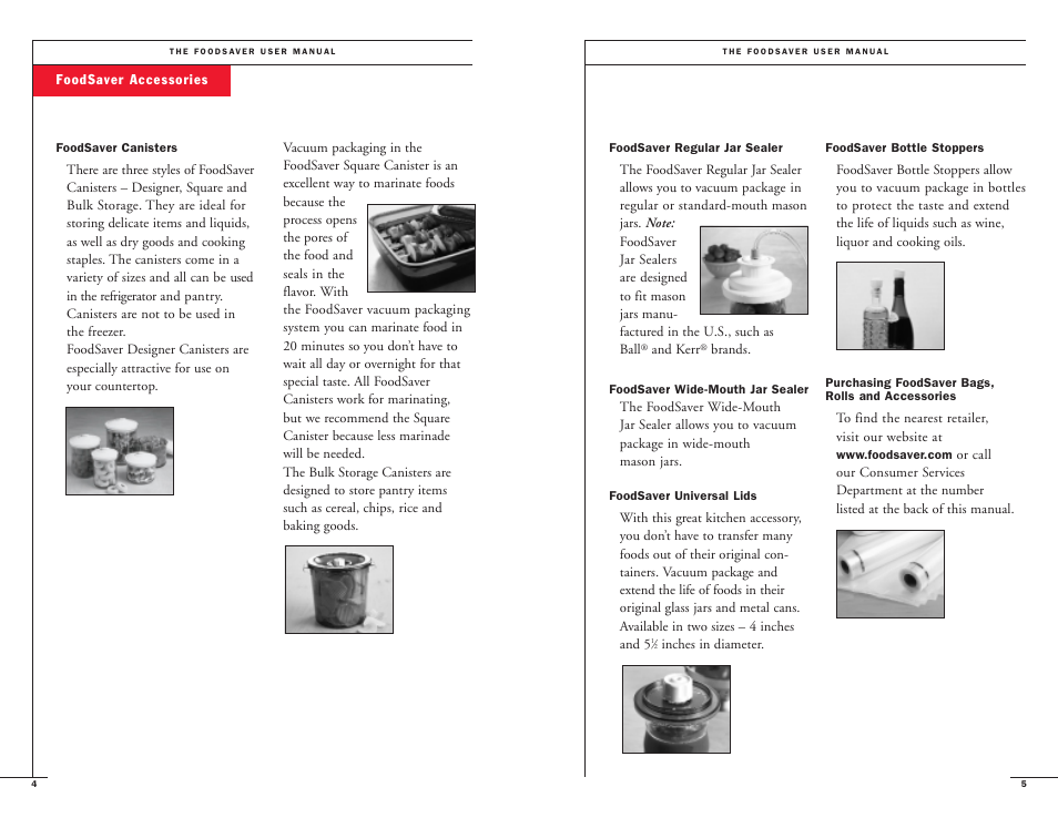 FoodSaver Vac 1200 18-0163 User Manual | Page 4 / 20