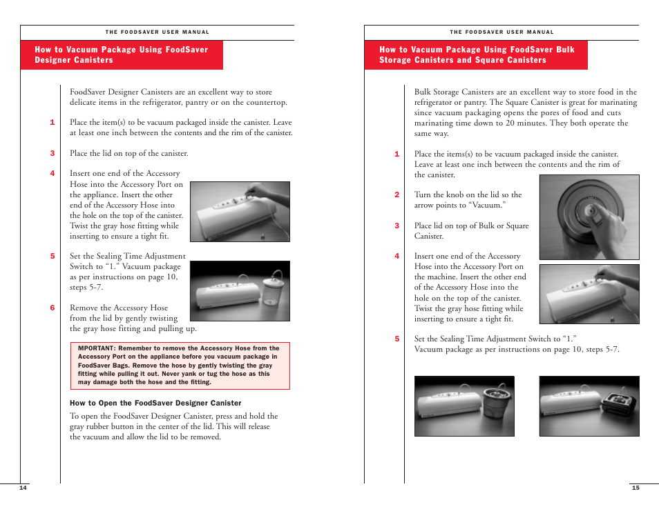 FoodSaver Vac 1200 18-0163 User Manual | Page 9 / 20