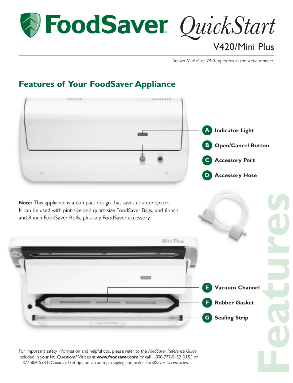 FoodSaver Mini Plus User Manual | 4 pages