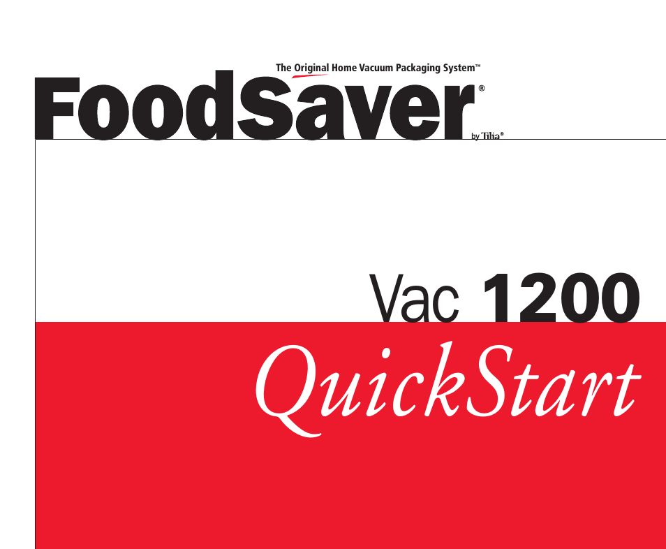 FoodSaver VAC 1200 User Manual | 4 pages