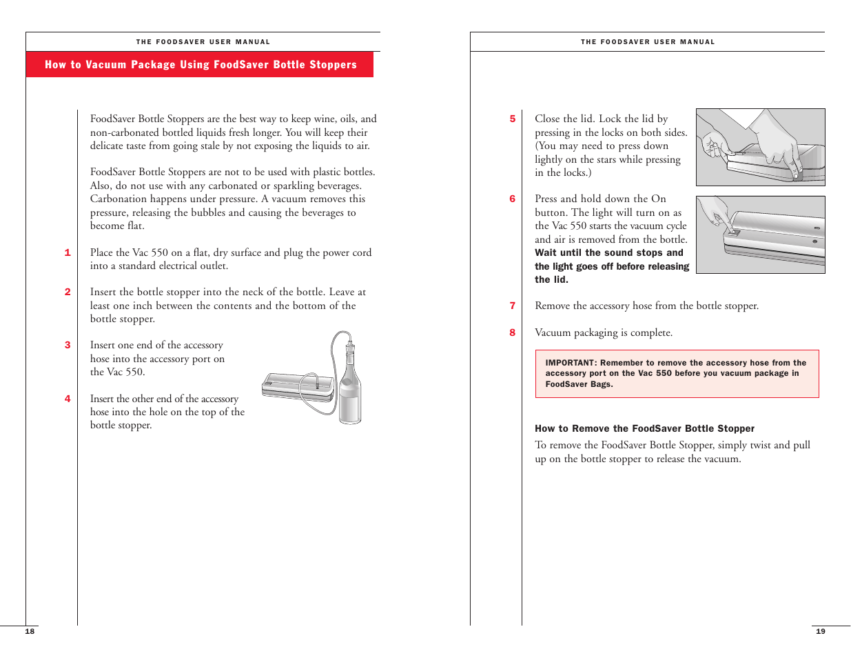 FoodSaver VAC550 User Manual | Page 11 / 23