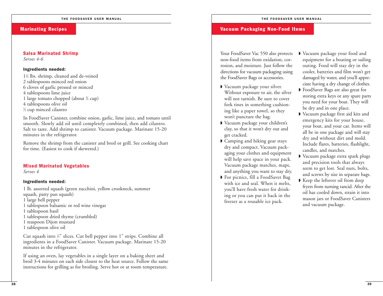 FoodSaver VAC550 User Manual | Page 21 / 23