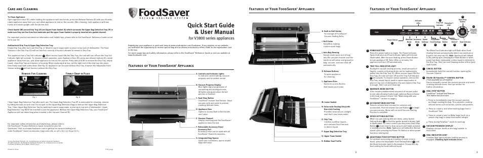 FoodSaver V3800 User Manual | 2 pages