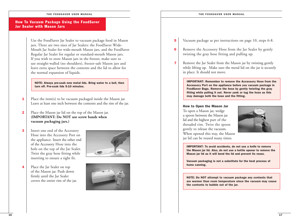 FoodSaver Vac800/Vac820 User Manual | Page 10 / 20