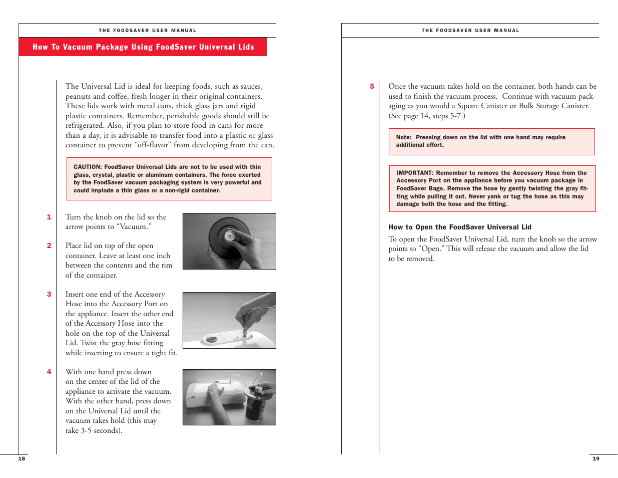 FoodSaver Vac800/Vac820 User Manual | Page 11 / 20